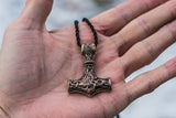 Viking Axe Bronze Pendant with Beautiful Ornament - Viking-Handmade