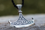 Perun Axe Blade Sterling Silver Slavic Pendant - Viking-Handmade