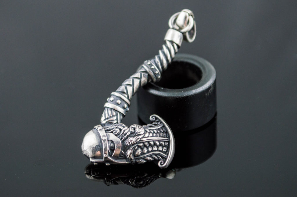 Viking Axe Pendant Sterling Silver Norse Jewelry - Viking-Handmade
