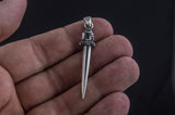 Viking Sword with Hand Pendant Sterling Silver Norse Jewelry - Viking-Handmade