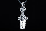 Norse Sword Pendant with Ornament Sterling Silver - Viking-Handmade