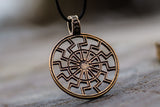 Black Sun or Schwarze Sonne Symbol Bronze Pendant - Viking-Handmade