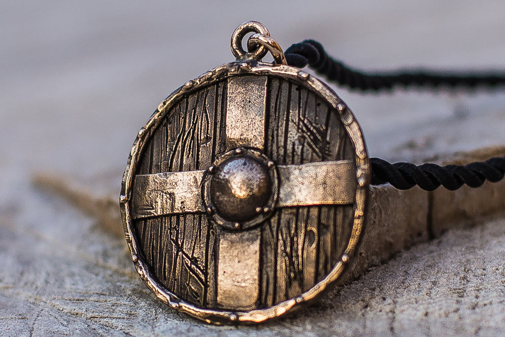 Rollo's Shield Pendant Unique Bronze Viking Necklace - Viking-Handmade