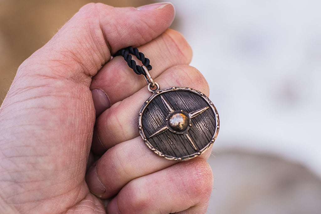 Vikings Shield Necklace Unique Bronze Viking Pendant - Viking-Handmade