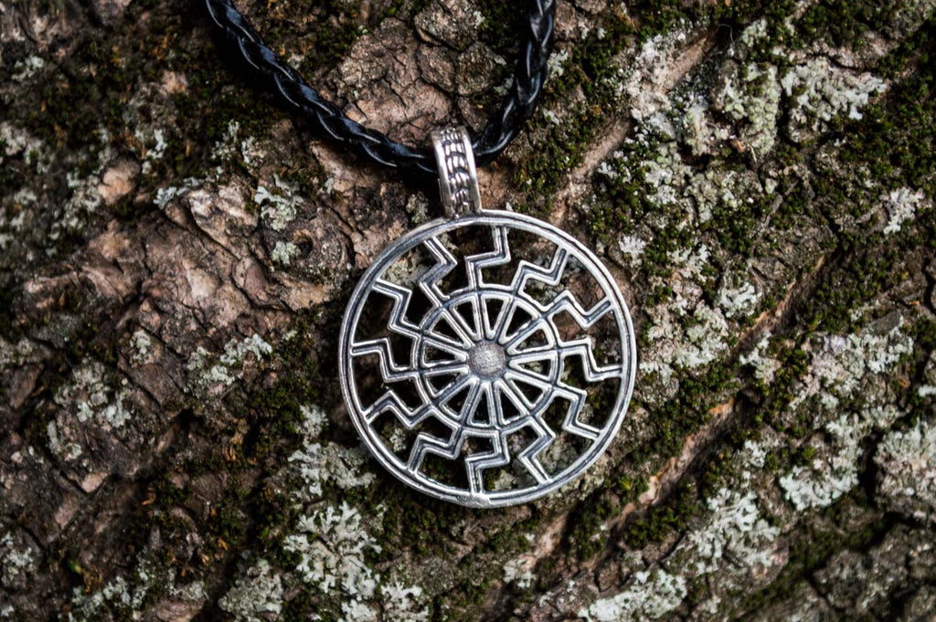 Black Sun or Schwarze Sonne Symbol Sterling Silver Pendant - Viking-Handmade