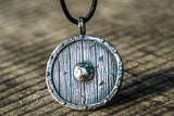 Old Viking Shield Sterling Silver Pendant - Viking-Handmade