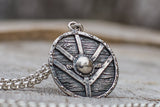 Lagertha's Shield Pendant Unique Sterling Silver Viking Necklace - Viking-Handmade