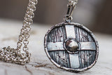 Rollo's Shield Pendant Unique Sterling Silver Viking Necklace - Viking-Handmade