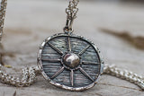 Vikings Shield Pendant Unique Sterling Silver Viking Necklace - Viking-Handmade