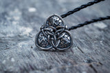 Triquetra Symbol with Runes Sterling Silver Celtic Pendant