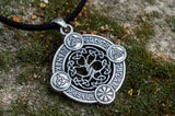 Yggdrasil The World Tree Pendant with Norse Symbols Sterling Silver Viking Jewelry