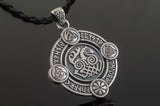 Sleipnir Pendant with Norse Symbols Sterling Silver Viking Jewelry