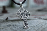Celtic Cross with Ornament Pendant Sterling Silver Jewelry - Viking-Handmade