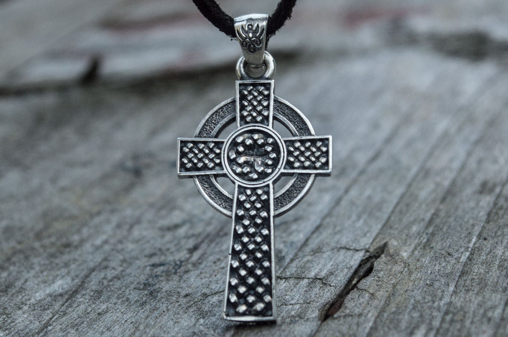 Celtic Cross with Ornament Pendant Sterling Silver Jewelry - Viking-Handmade