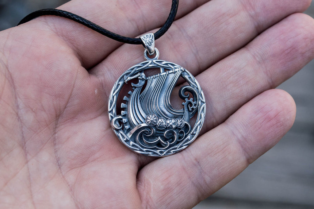 Drakkar Pendant Sterling Silver Handmade Jewelry - Viking-Handmade