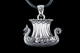 Norse Drakkar Pendant Sterling SIlver Viking Jewelry