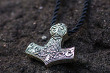 Thor's Hammer Pendant Sterling Silver Mjolnir Norse Jewelry - Viking-Handmade