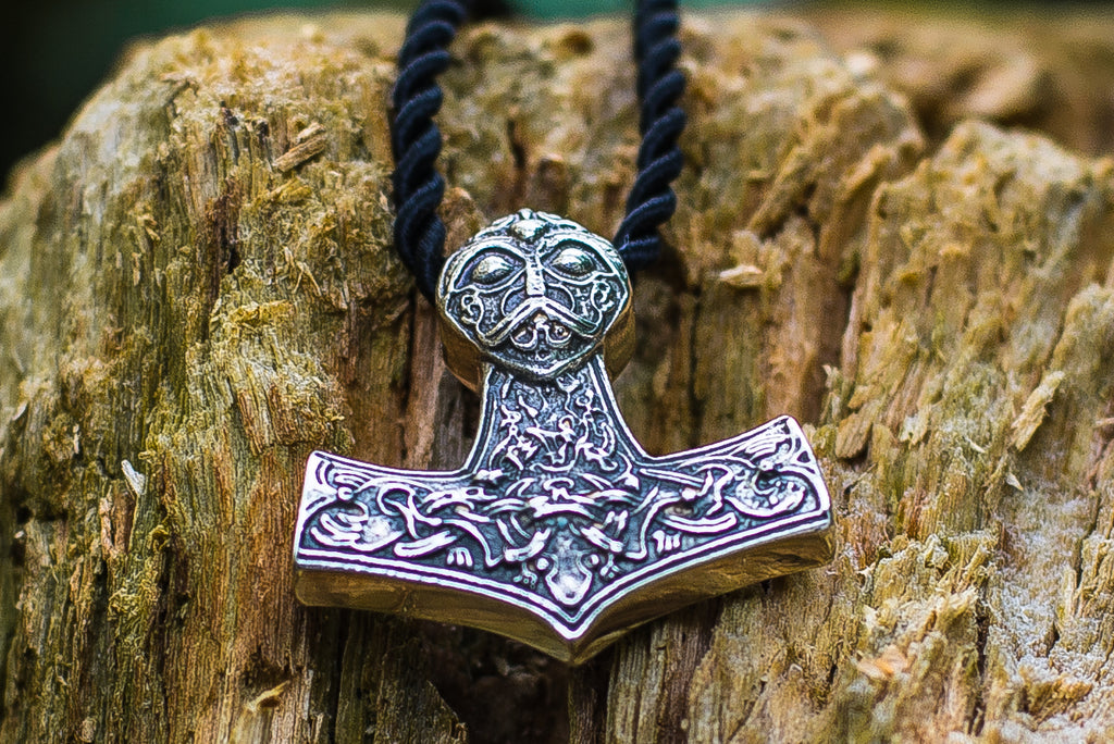 Thor's Hammer Pendant Sterling Silver Mjolnir Norse Jewelry - Viking-Handmade