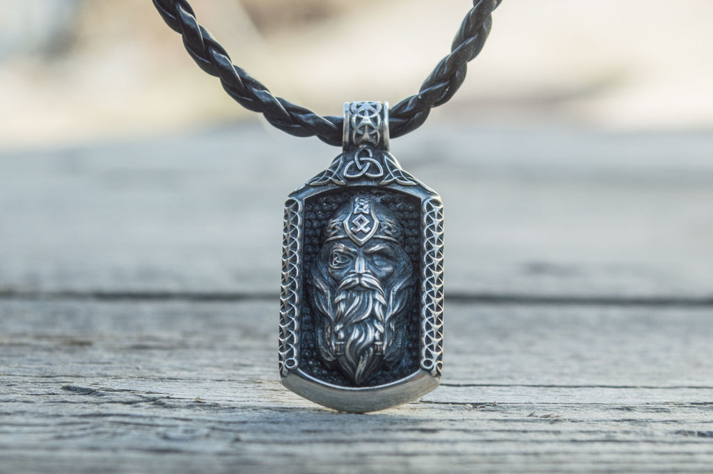 Odin Pendant with Viking Symbol Sterling Silver Jewelry - Viking-Handmade