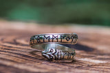 Ouroboros Ring with Elder Futhark Runes