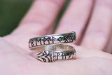Ouroboros Ring with Elder Futhark Runes - Viking-Handmade