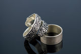 Ouroboros Ring with Viking Ornament - Viking-Handmade