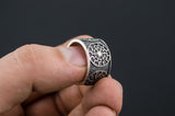 Black Sun Symbol Ring Sterling Silver - Viking-Handmade