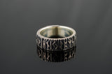Elder Futhark Runes Ring - Viking-Handmade