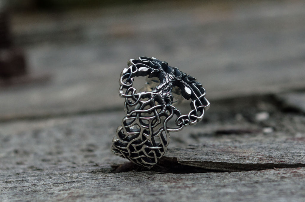 Yggdrasil Ring with Ornament - Viking-Handmade