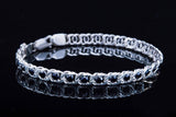 Handmade Sterling Silver Bracelet with Black Cubic Zirconoa Jewelry