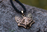 Fox Pendant Bronze Animal Amulet - Viking-Handmade