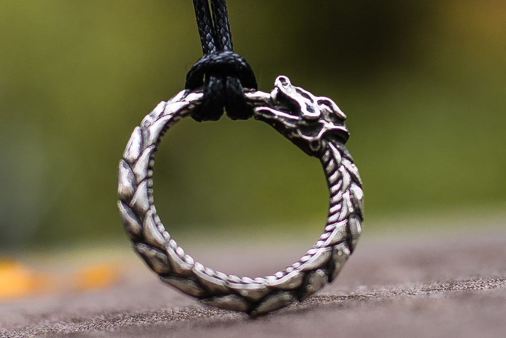 Ouroboros Sterling Silver Pendant Norse Pendant - Viking-Handmade