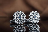 Unique Handmade Cufflinks with Cubic Zirconia Sterling Silver Jewelry - Viking-Handmade