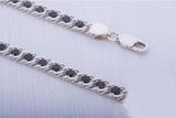 Handmade Sterling Silver Bracelet with Black Cubic Zirconoa Jewelry - Viking-Handmade